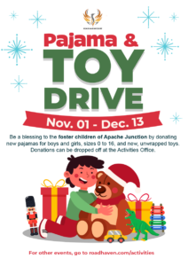 Pajama and Toy Drive flyer